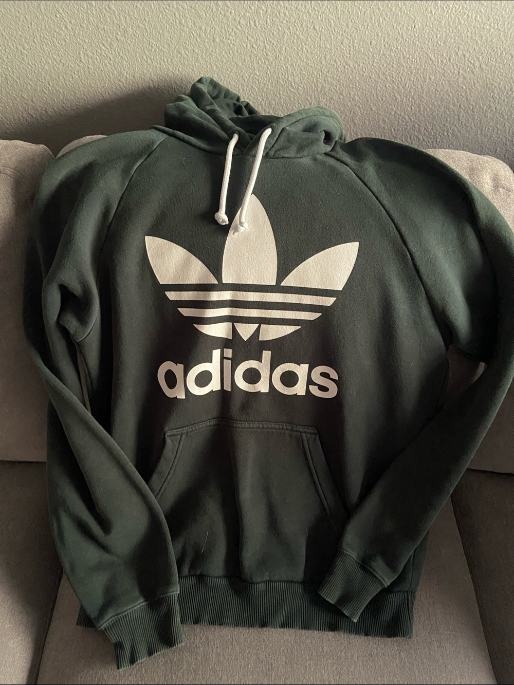 adidas Men’s Forest Green Trefoil Crewneck Hoodie